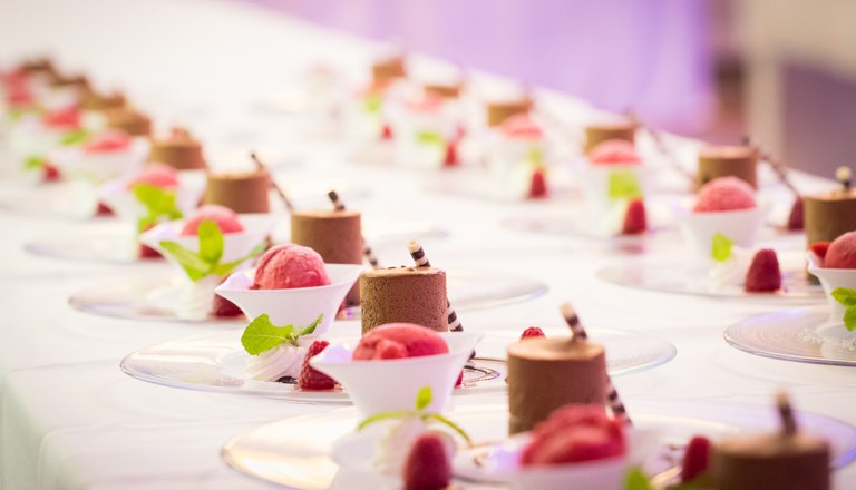 Dessert, © flotographix Prepared desserts on a table.