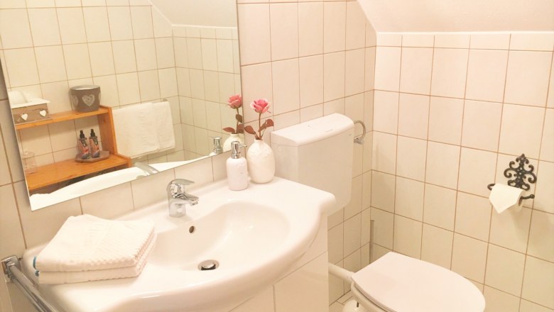 V&scaron;echny koupelny jsou vybaveny sprchou + WC. &Uacute;tulnou atmosf&eacute;ru dotv&aacute;ř&iacute; sprchov&yacute; gel, vatov&eacute; pol&scaron;t&aacute;řky, f&eacute;n a esenci&aacute;ln&iacute; pokojov&yacute; sprej., &copy; Tamara Ritz